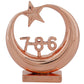 Estele Pink/Rose Gold-Polished Spiritual 786 Chand Taara Idol for Home Decorative/ Car Dashboard - Swadesiicart