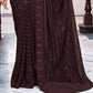Brown Georgette Swaroski Work Saree With Unstitched Blouse Piece - Juhi