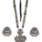 Silver-Plated Alloy Long Half Moon Oxidised Necklace - The Pari | Swadesiicart