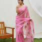 Vamsee Anamika Pink Organza Silk Saree - Swadesiicart