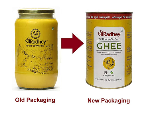 Shreeradhey A2 Bilona Gir Cow Ghee | Bilona Ghee 100% Pure | Churned From Curd | Homemade Organic Authentic Cow Ghee - Swadesiicart