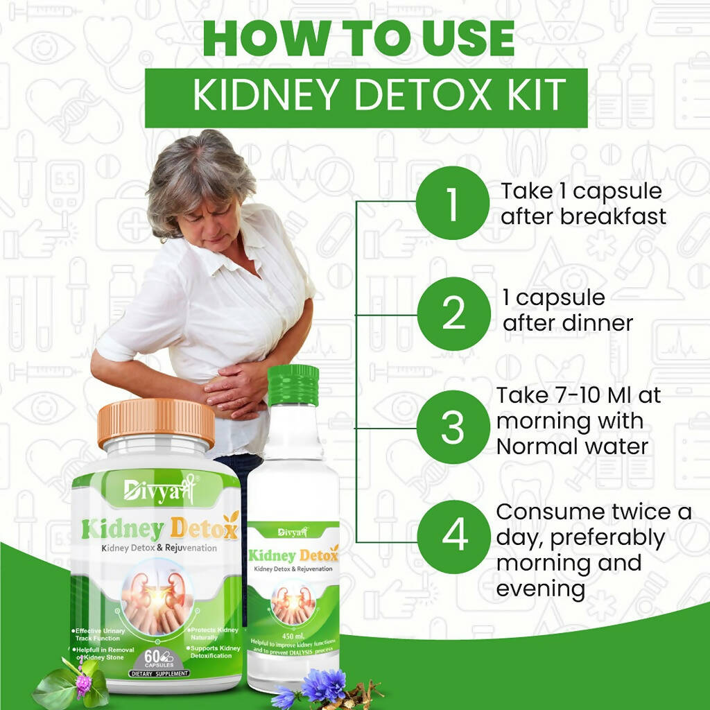 Divya Shree Kidney Detox Capsule & Syrup Combo - Swadesiicart