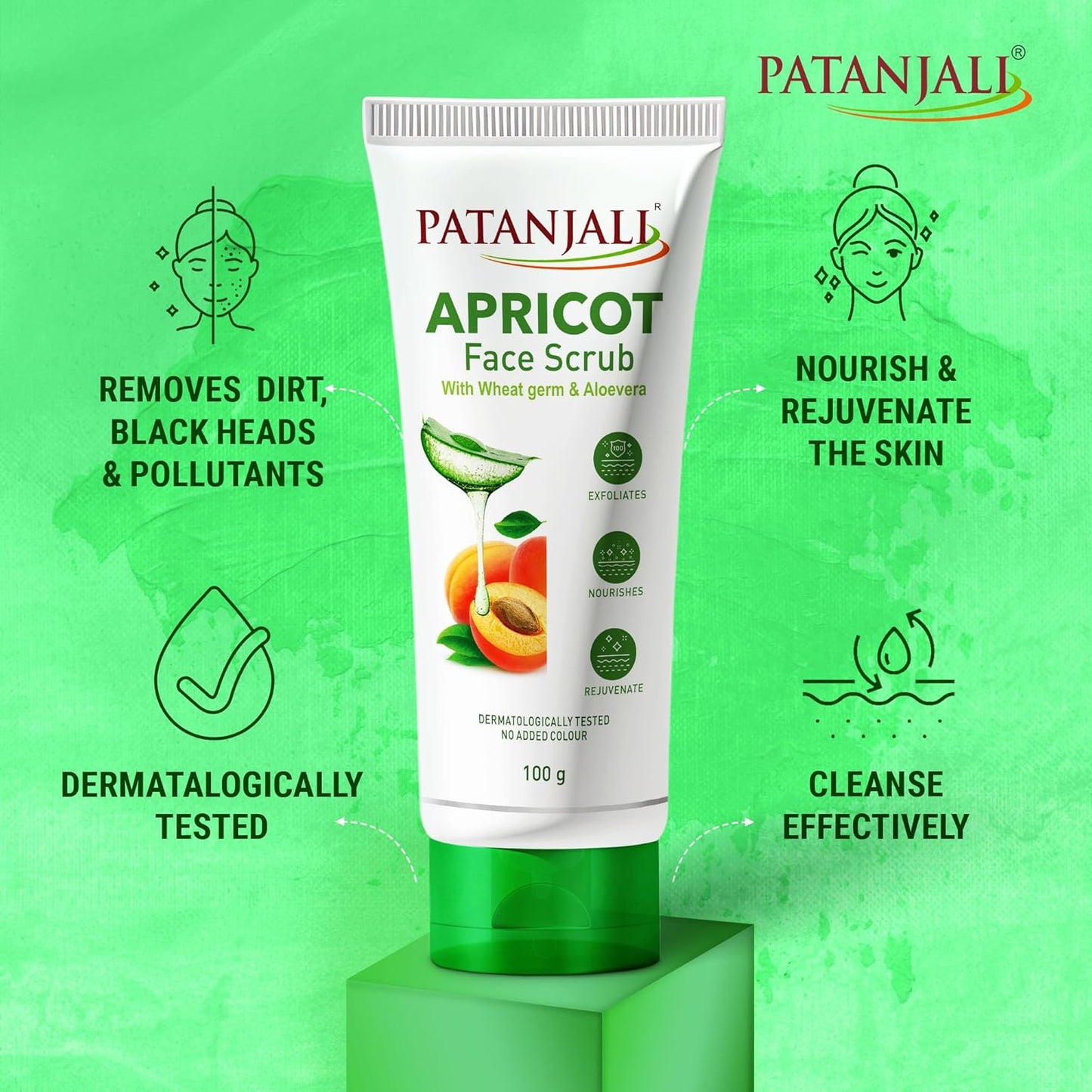 Patanjali Apricot Face Scrub - Swadesiicart
