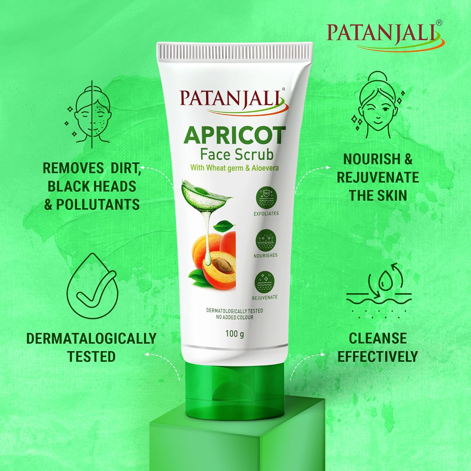 Patanjali Apricot Face Scrub - Swadesiicart