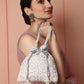 Masq Tan & White Embroidered Potli Clutch - Swadesiicart