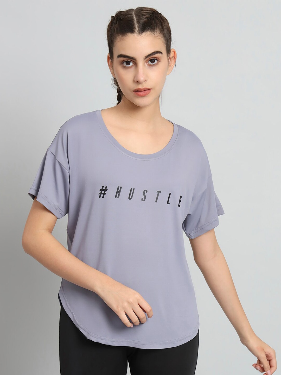 MKH Typography Printed Drop-Shoulder Sleeves Relaxed Fit Dri-FIT T-shirt - Swadesiicart