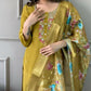 The52 Mustard Gorgeous Embroidered Viscose Chanderi Fabric Straight Kurta Pant with Dupatta Set - Swadesiicart