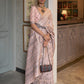 Mitera Peach-Coloured & Grey Ethnic Motifs Zari Banarasi Saree | Swadesiicart