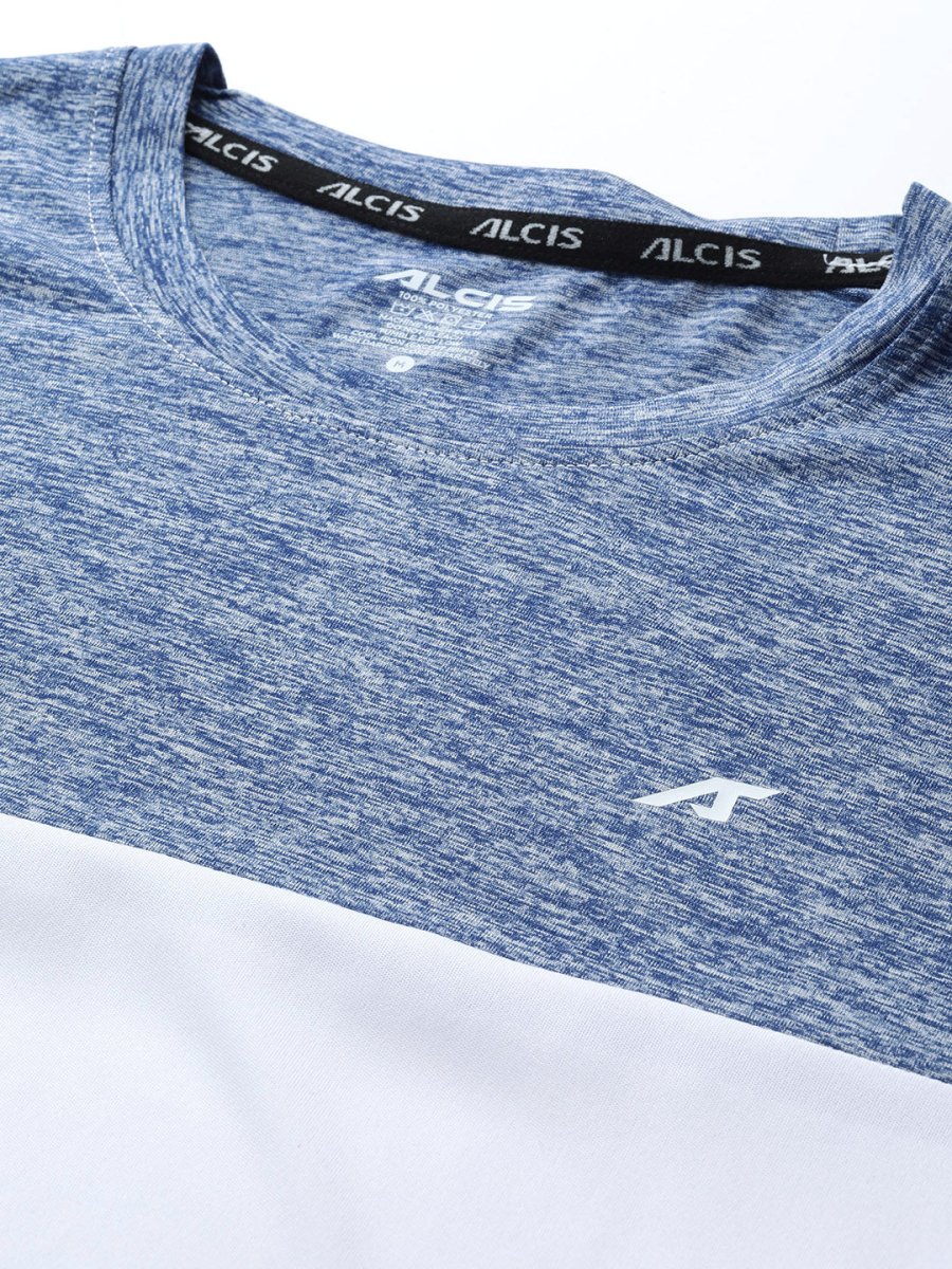 Alcis Men Colourblocked Dry Tech Slim Fit Sports T-shirt | Swadesiicart