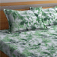 BOMBAY DYEING Serenita Green Printed Cotton 144 TC King Bedsheet with 2 Pillow Covers - Swadesiicart