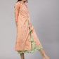 Aks Floral Printed Layered Chanderi Silk A Line Kurta