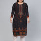Biba Women Black Ethnic Motifs Printed Kurta - Swadesiicart