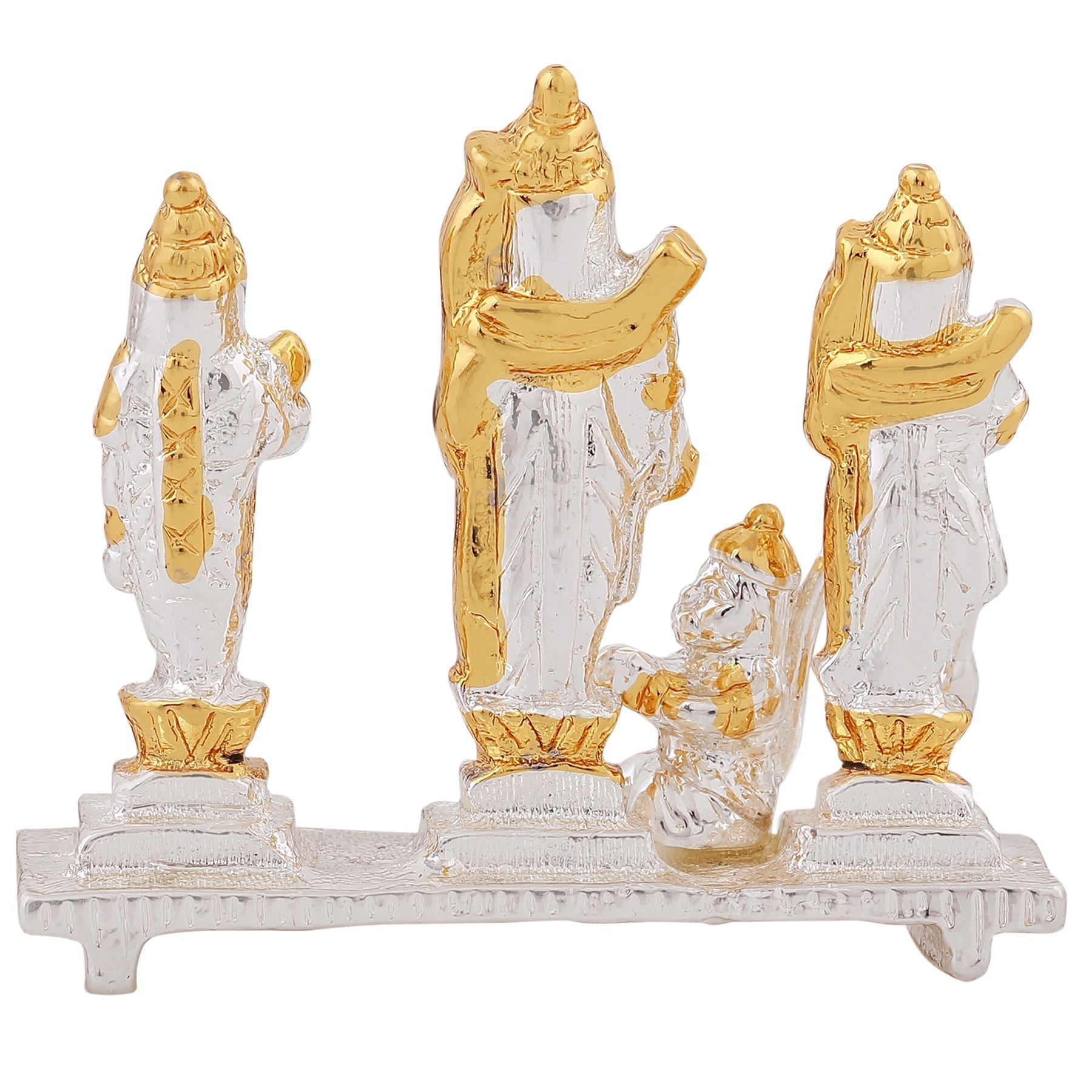 Estele Gold-Polished Spiritual Ram Darbar|God Ram,Laxman,Sita & Hanuman Idol for Home/Car Décor - Swadesiicart