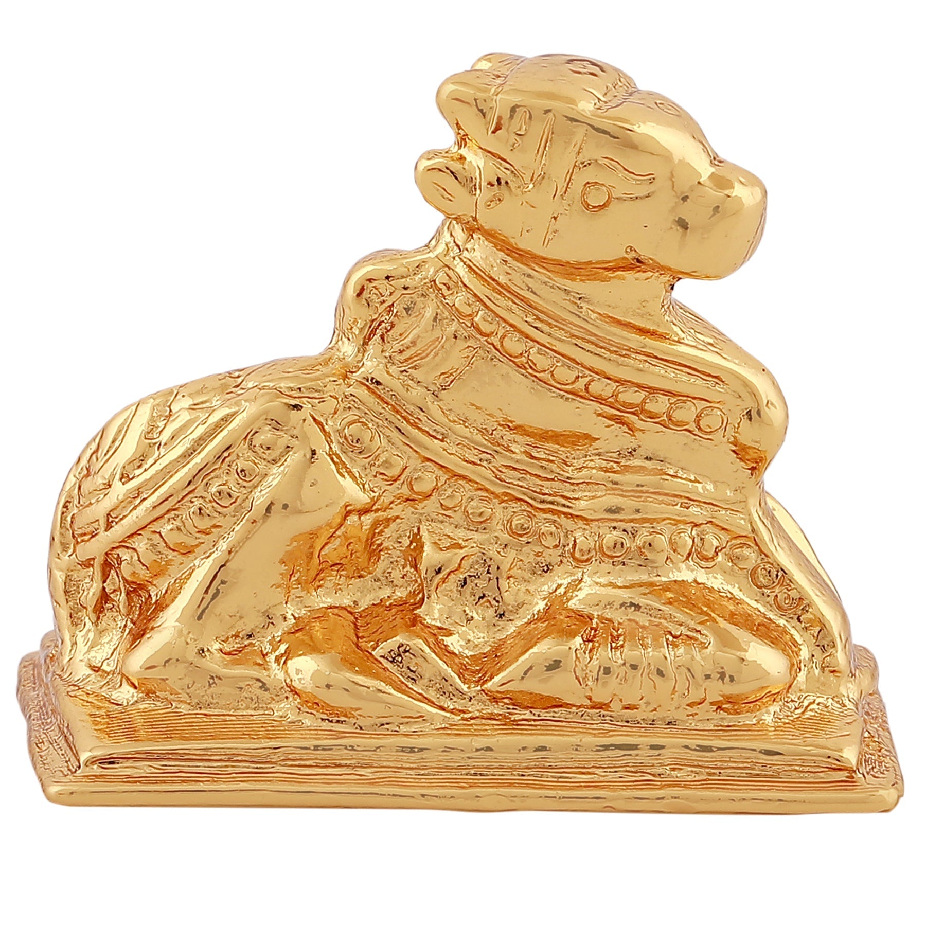 Estele Gold-Polished Lord Nandikeshwara Idol for Home/Car Decor - Swadesiicart