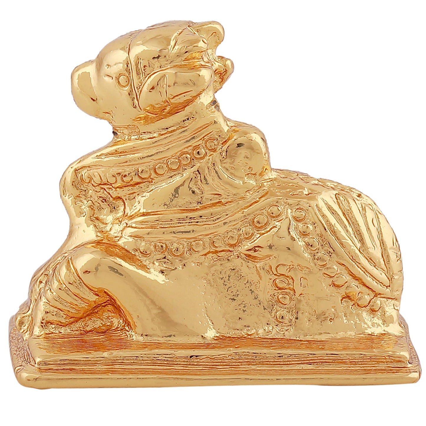 Estele Gold-Polished Lord Nandikeshwara Idol for Home/Car Decor - Swadesiicart
