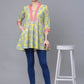 Ahalyaa Women Cotton Blend Lemon Yellow Digital Printed Tunic | Swadesiicart