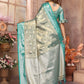 Anaita Light Blue Tissue Silk With Zari Weaving Saree With Blouse