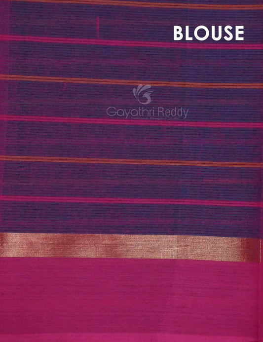 Dual Shade of Peacock Blue And Magenta Pure Mangalgiri Cotton By Gayathri Reddy Designer Studio | Swadesiicart
