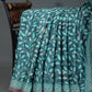 Peacock Blueish With Jaal Design Semi Crepe Silk Saree By Gayathri Reddy Designer Studio | Swadesiicart