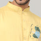 Abstract Embroidered Cotton Kurta by Hilo Design
