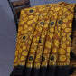 Shades of Khaki And Mustard Colour Kalamkari Pure Mulmul Cotton Saree By Gayathri Reddy Designer Studio | Swadesiicart
