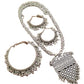 Tehzeeb Creations Women's Silver Colour Oxidised Necklace Earring And Bangle Set - Swadesiicart