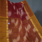 Dual Shades of Maroon And Chikoo Mangalagiri Ikkat Cotton Saree By Gayathri Reddy Designer Studio | Swadesiicart