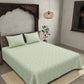 JAIPUR FABRIC Green & White Ethnic Motifs 250 TC Cotton King Bedsheet with 2 Pillow Covers | Swadesiicart