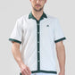 Xkind White Polo Backprinted Textured Relaxed Fit Shirt | Swadesiicart
