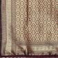 Mitera Brown & Gold-Coloured Ethnic Motifs Woven Design Silk Blend Banarasi Saree | Swadesiicart