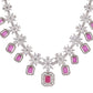 Saraf RS Jewellery Rhodium-Plated Pink AD studded Jewellery Set - Swadesiicart