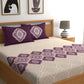 Dreamscape Purple & Cream-Coloured 144 TC Bedsheet with Pillow Covers - Swadesiicart