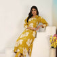 Jyoti Fashion Women's Mustard Rayon Floral Print with Side Pocket Kurtis & Sets | Swadesiicart