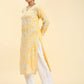 HOUSE OF KARI Ethnic Motifs Embroidered Chikankari Straight Kurta | Swadesiicart