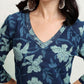 Vishudh Floral Printed V-Neck Cotton Straight Kurta - Swadesiicart