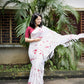 Red Poly Georgette Tie and Dye Saree with Unstitched Blouse - Hiral Fashion | Swadesiicart
