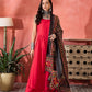 InWeave Red Strappy Kurta Set Black Patola Dupatta - Swadesiicart