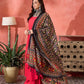 InWeave Red Strappy Kurta Set Black Patola Dupatta - Swadesiicart