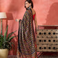 InWeave Red Strappy Kurta Set Black Patola Dupatta - Swadesiicart