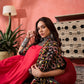 InWeave Red Strappy Kurta Set Black Patola Dupatta - Swadesiicart