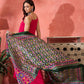 InWeave Fuchsia Strappy Kurta Set Green Patola Dupatta - Swadesiicart
