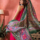 InWeave Fuchsia Strappy Kurta Set Green Patola Dupatta - Swadesiicart