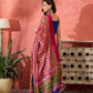 InWeave Ink Blue Strappy Kurta Set Pink Patola Dupatta - Swadesiicart