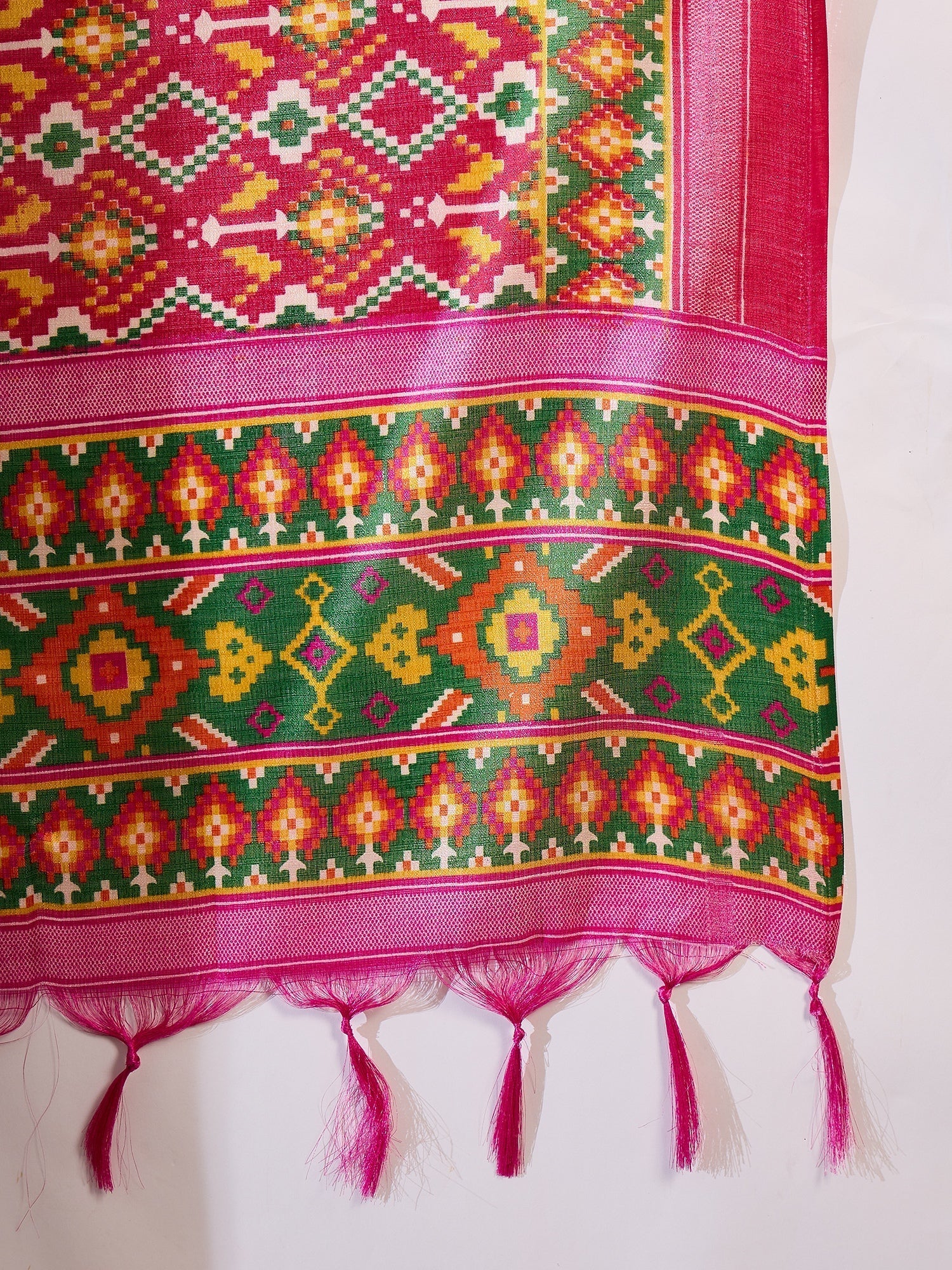 InWeave Ink Blue Strappy Kurta Set Pink Patola Dupatta - Swadesiicart