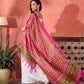 InWeave White Strappy Kurta Set Pink Patola Dupatta - Swadesiicart