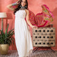 InWeave White Strappy Kurta Set Pink Patola Dupatta - Swadesiicart