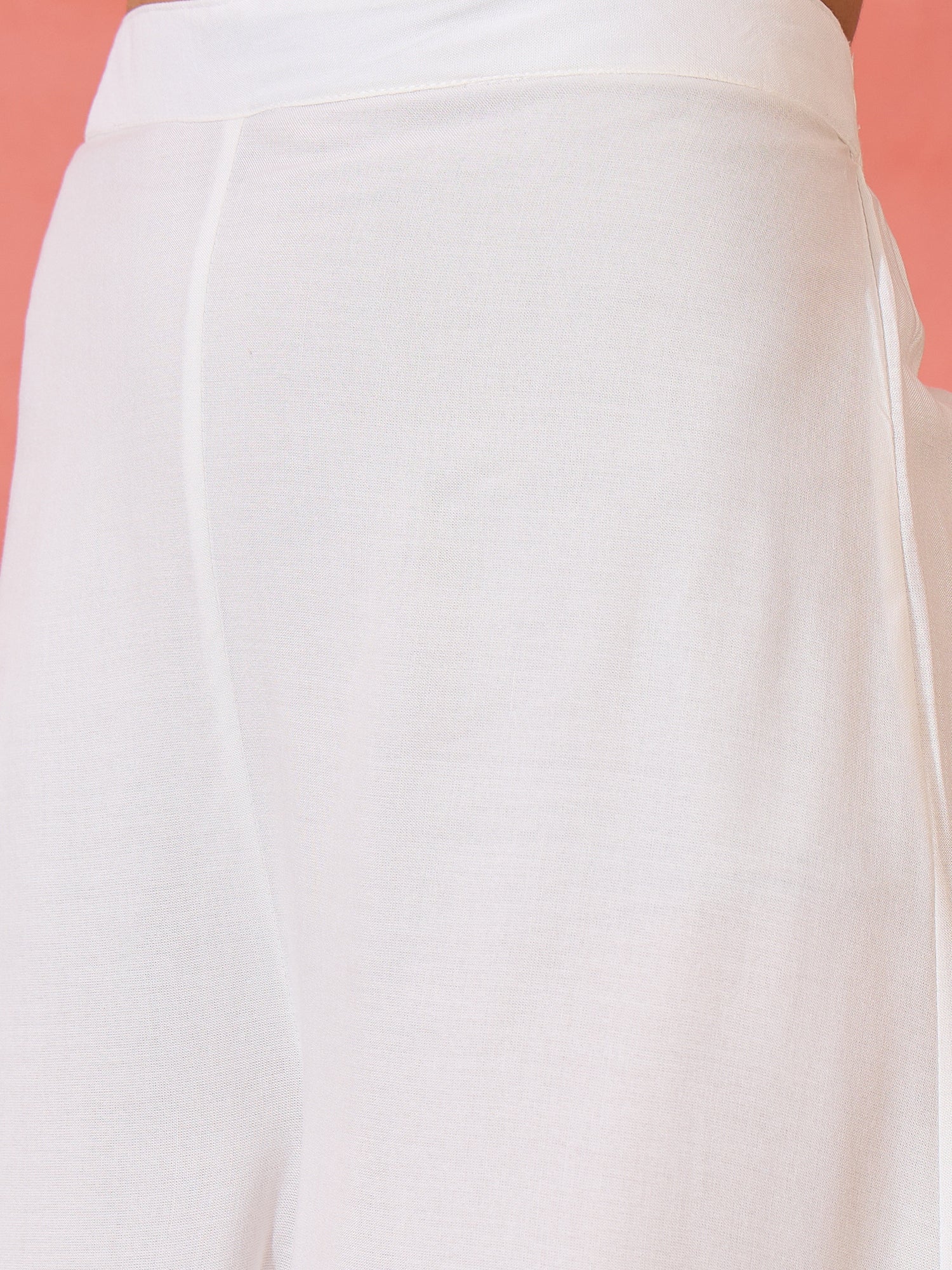 InWeave White Strappy Kurta Set Pink Patola Dupatta - Swadesiicart
