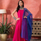 InWeave Fuchsia Strappy Kurta Set Blue Bandhani Or Dupatta - Swadesiicart
