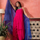 InWeave Fuchsia Strappy Kurta Set Blue Bandhani Or Dupatta - Swadesiicart