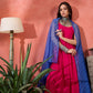 InWeave Fuchsia Strappy Kurta Set Blue Bandhani Or Dupatta - Swadesiicart